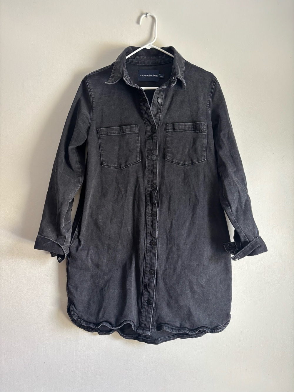 Calvin Klein Jeans black denim shirt dress